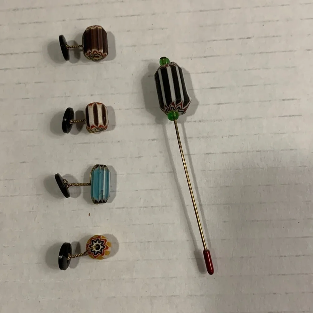 CUFF Links Set With Tie Tack- Vintage